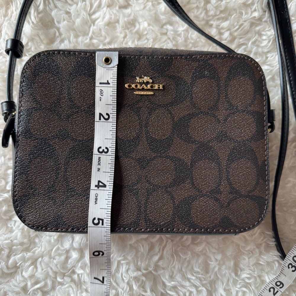 COACH Outlet Jamie Camera Bag In Signature Canvas Brown/Black Missing Hang Tag - Picture 10 of 16